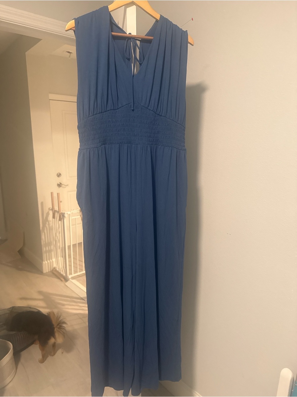 Old Navy Navy Blue Sleeveless Maxi Dress with Smocked Waist